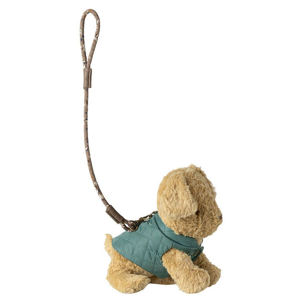 Maileg Halsband und Leine für Plüschwelpe in Größe S, Dunkelmint