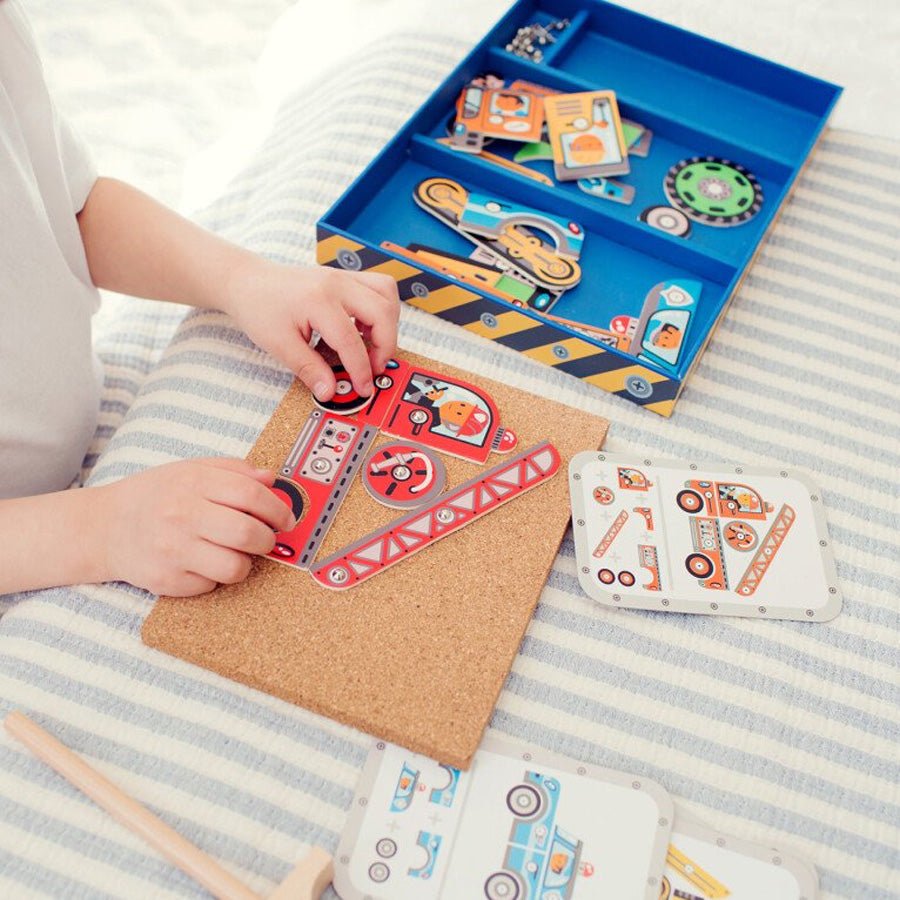 Hammermosaik med Biler