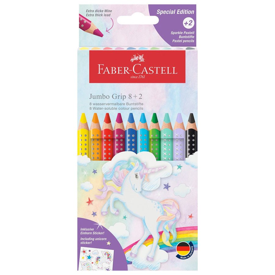 Faber - Castell Jumbo Grib Akvarel Trekants 8 + 2 Sparkle