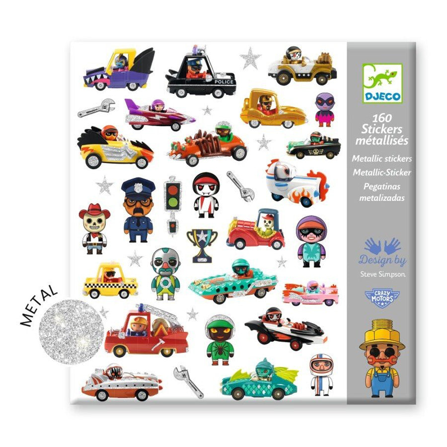 Sticker mit Crazy Motors im Metallic-Effekt