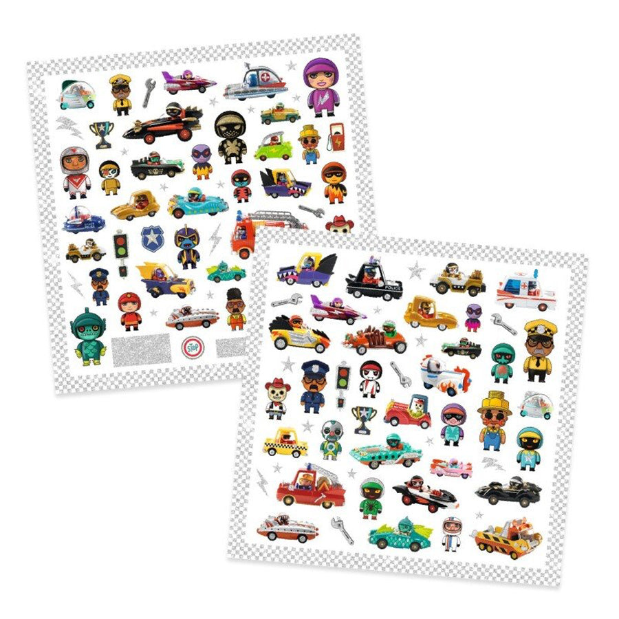 Sticker mit Crazy Motors im Metallic-Effekt