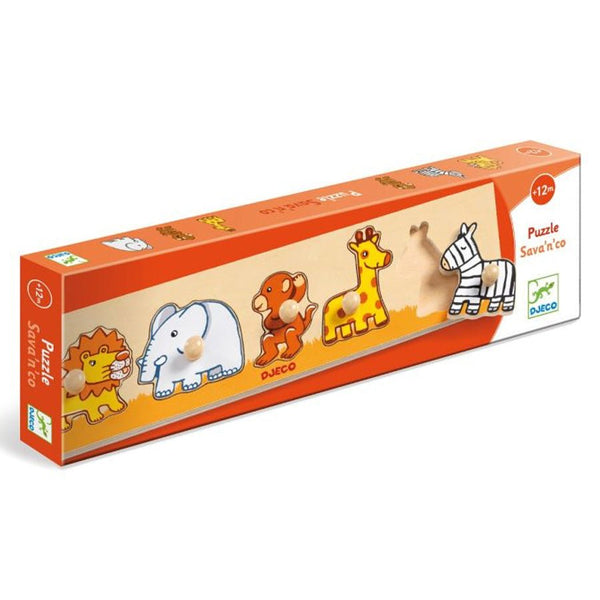 Steckpuzzle mit Savannen-Tieren