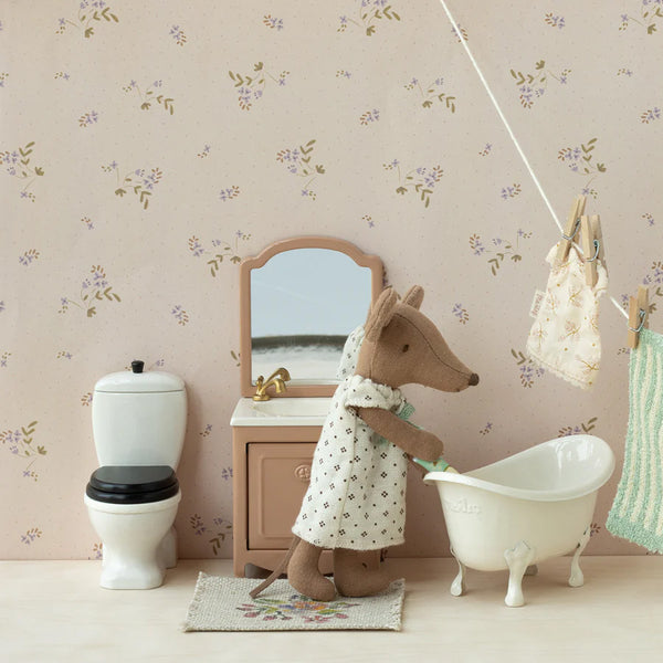 Kommode Mit Waschbecken für Maileg Mäuse in Dunklem Puder