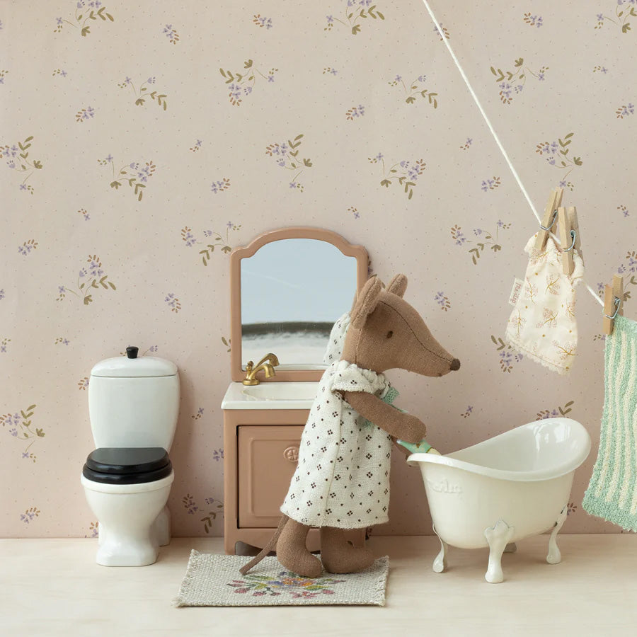 Kommode Mit Waschbecken für Maileg Mäuse in Dunklem Puder