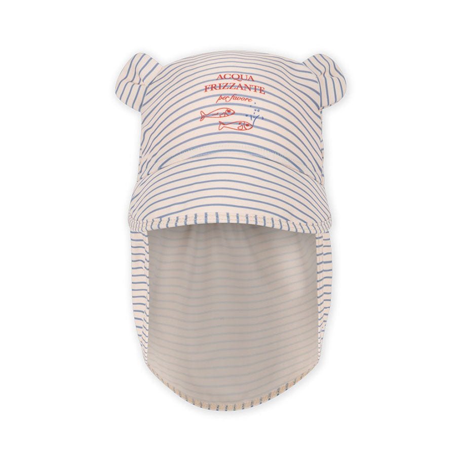 Konges Sløjd Aster Bear Sol Hat, Stripe Blue