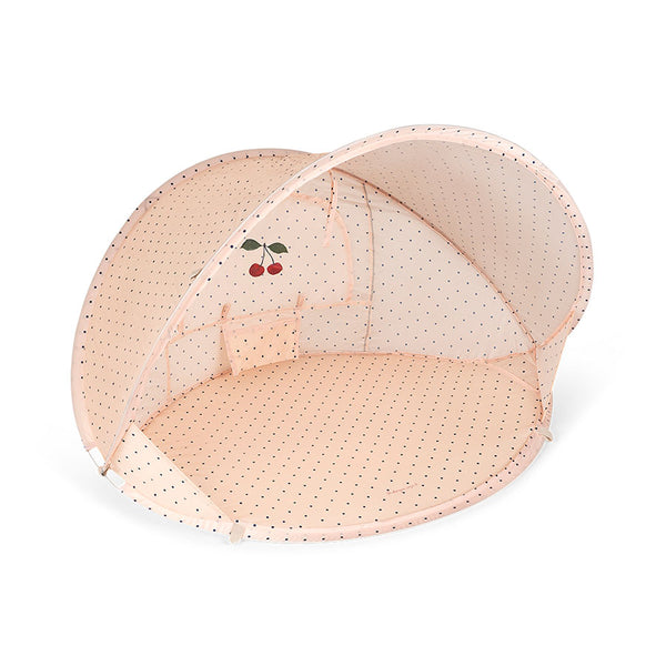 Mini Pop-Up Strandzelt UV50+, in Marineblau mit Punkten