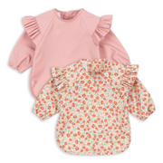 Konges Sløjd 2er-Pack Lätzchen mit Ärmeln, kaluka/bridal rose