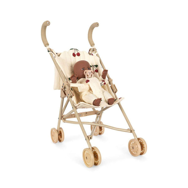 Konges Sløjd Cherie Puppe mit Bollerwagen, ma grande cerise glitter