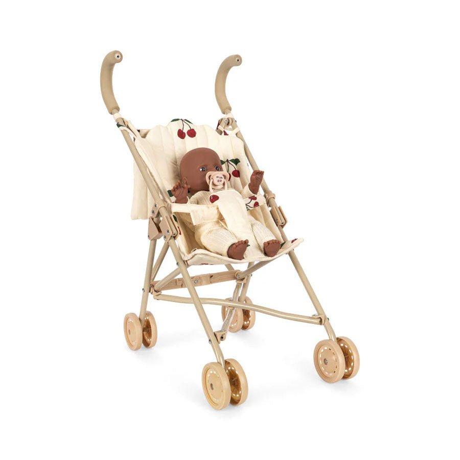 Konges Sløjd Cherie dukke med klapvogn, ma grande cerise glitter