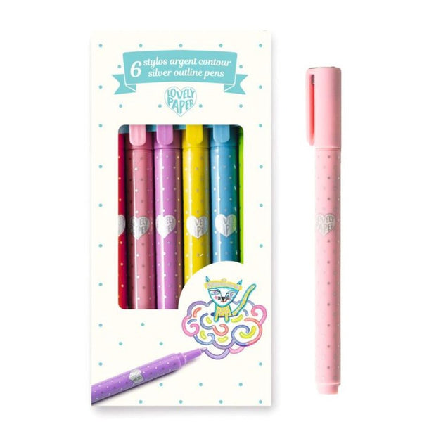Lovely Paper Konturpenne mit Silber (6 St.)