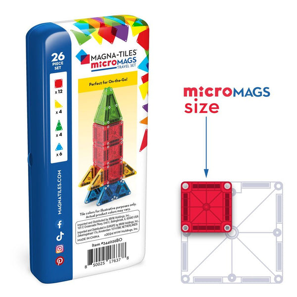 Magna Tiles Magnetisches microMAGS Reise-Set (26-teilig)