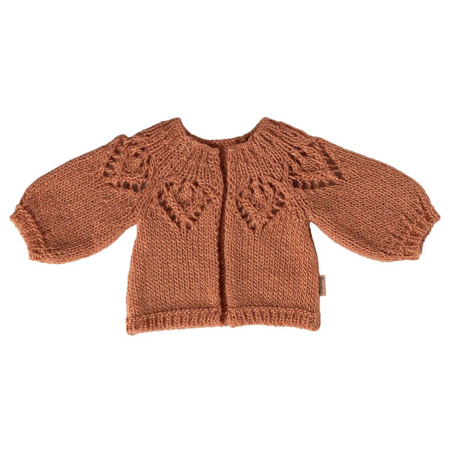 Strikket Cardigan til Kanin i Gammelrosa (Str. 3)