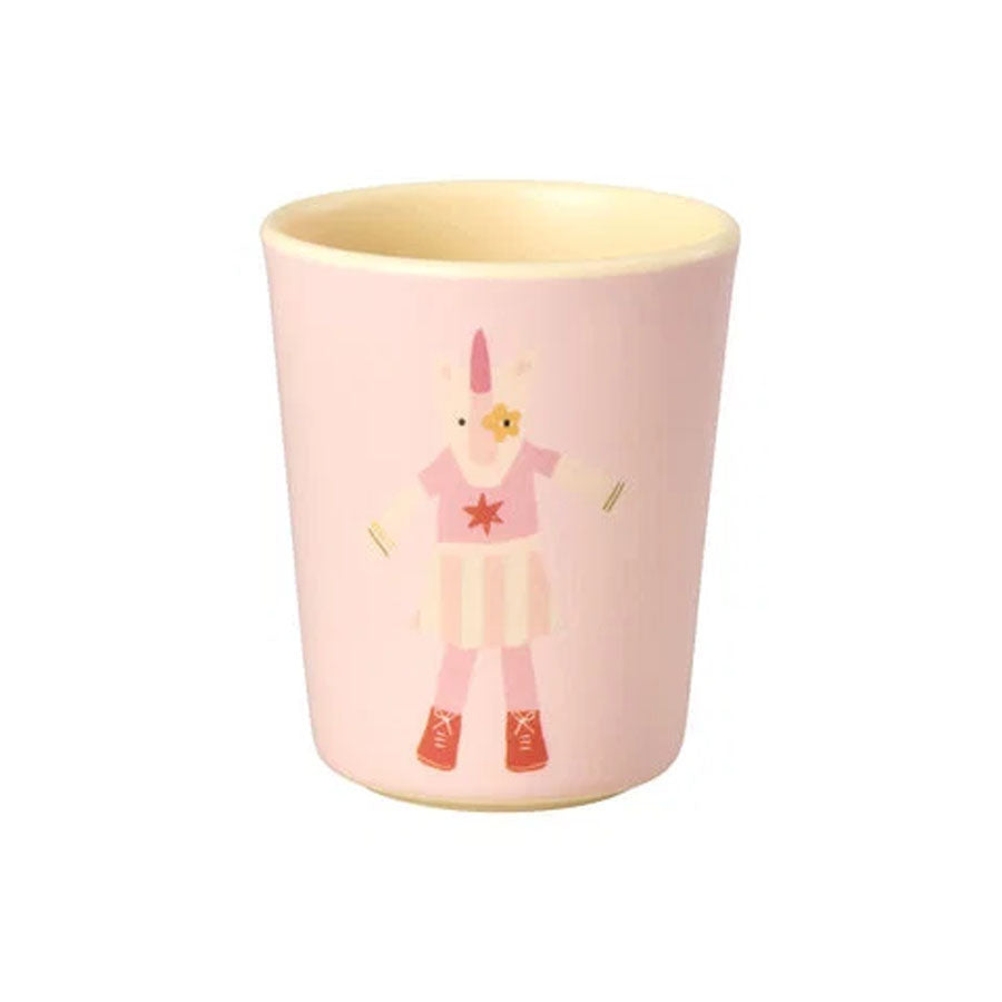 Melaminbecher mit Einhorn-Motiv und matter Oberfläche (150 ml)