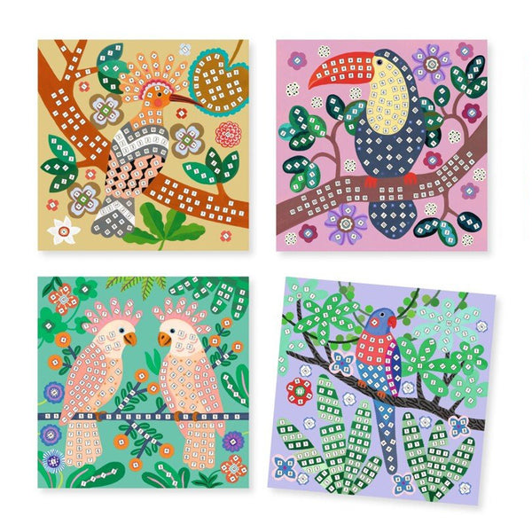 Mosaik mit Vögeln im Dschungel