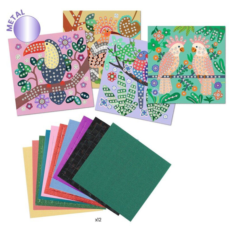 Mosaik mit Vögeln im Dschungel