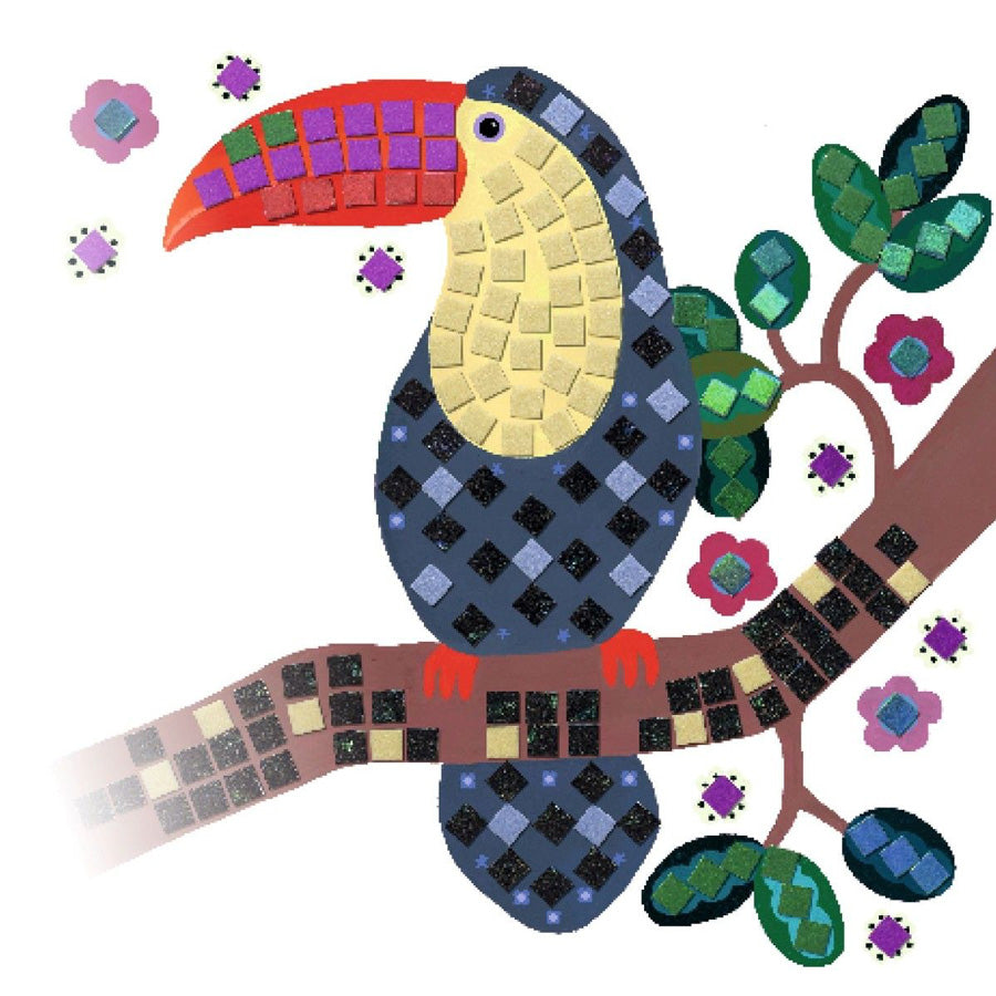 Mosaik mit Vögeln im Dschungel