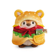 Tigeren Tiggy i Kostume med Sylteagurk og Hamburger (8 cm)