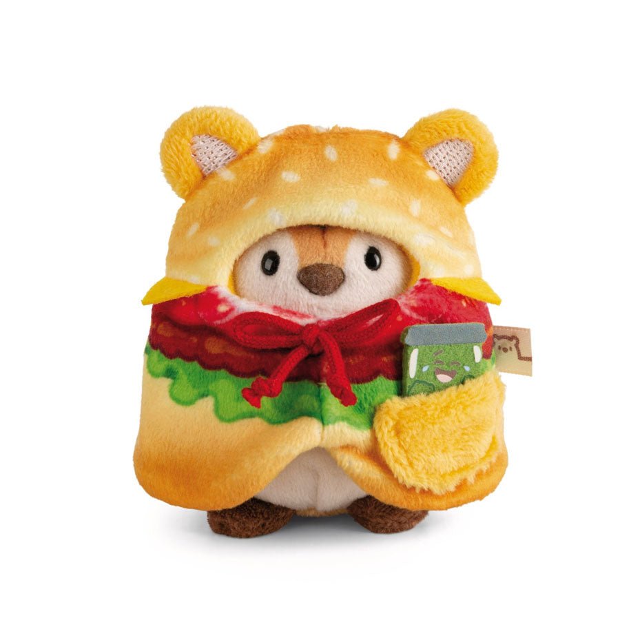Tigeren Tiggy i Kostume med Sylteagurk og Hamburger (8 cm)