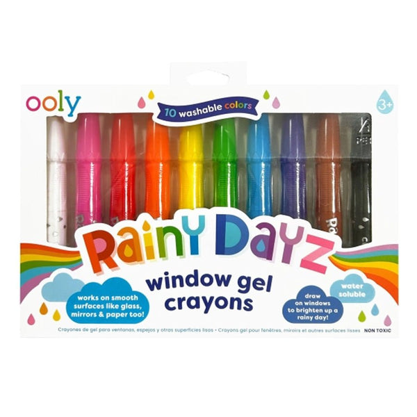 OOLY - Gel Farvekridt 10 Stk, Vinduesmaling Rainy Days