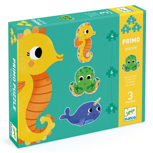 Primo-Puzzle mit Meeresbewohnern (4+6+9 Teile)