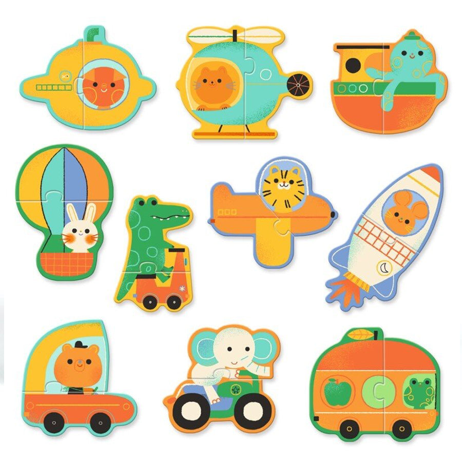 Djeco Duo-Puzzles, Transport