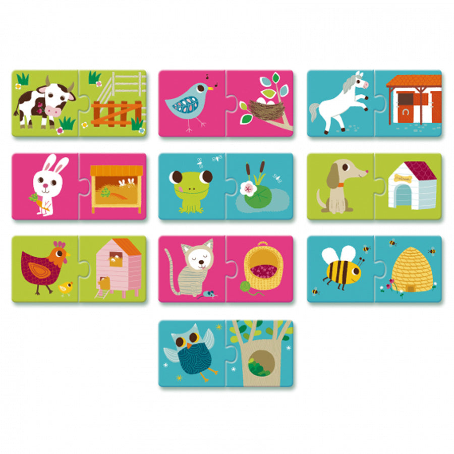 Puzzle Duo "Hvor Bor Dyrene?"