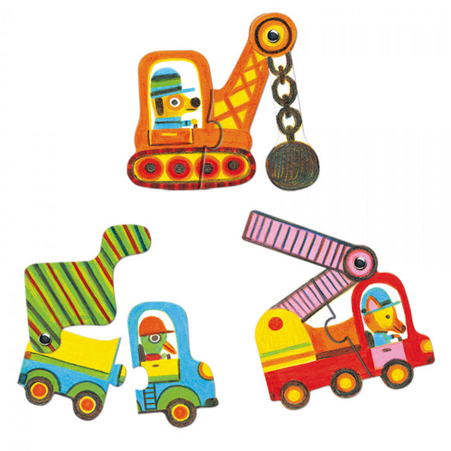 Puzzle Duo med Køretøjer