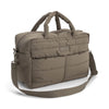 Gesteppte Wickeltasche in taupe