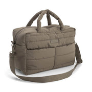 Gesteppte Wickeltasche in taupe