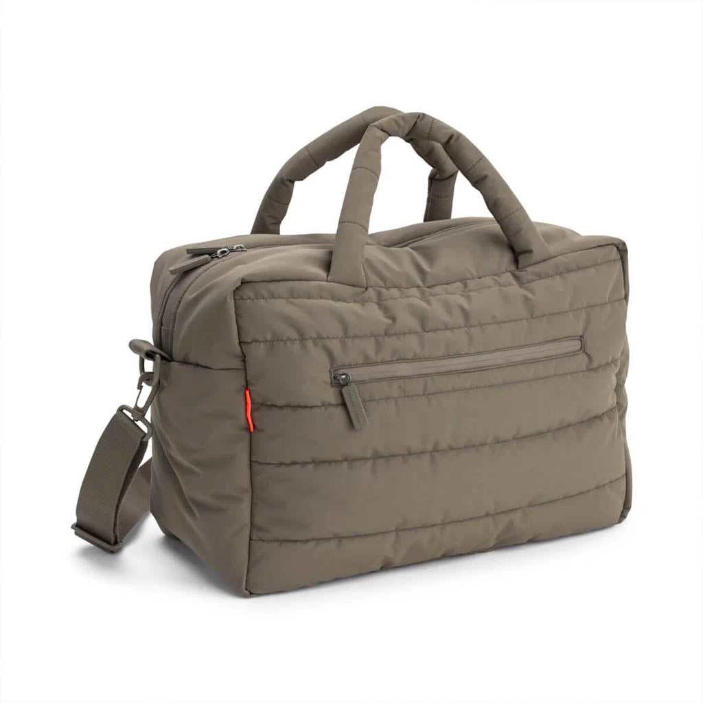 Gesteppte Wickeltasche in taupe