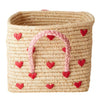 Rice Aufbewahrungskorb, Herzen - 30 x 30 cm