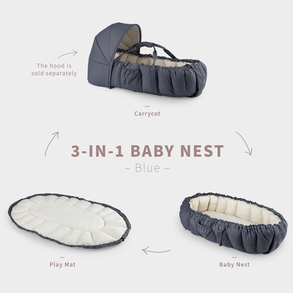 Sebra 3-in-1 Babynest, Blau