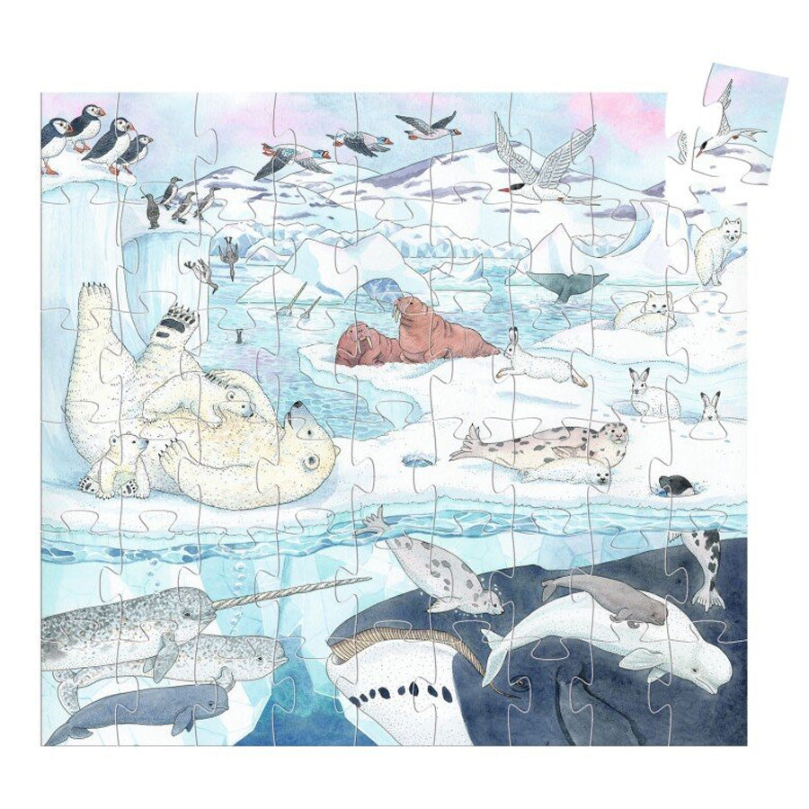 Silhouetten-Puzzle mit Polarbär (54 Teile)