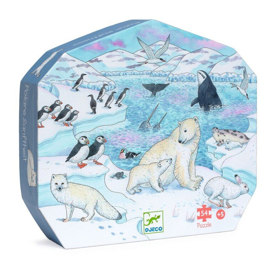 Silhouetten-Puzzle mit Polarbär (54 Teile)
