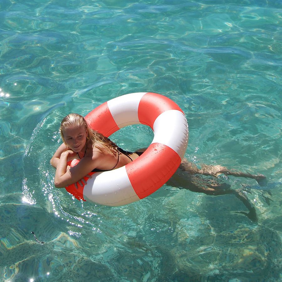 Schmaler Badering in Pool Party Tomato