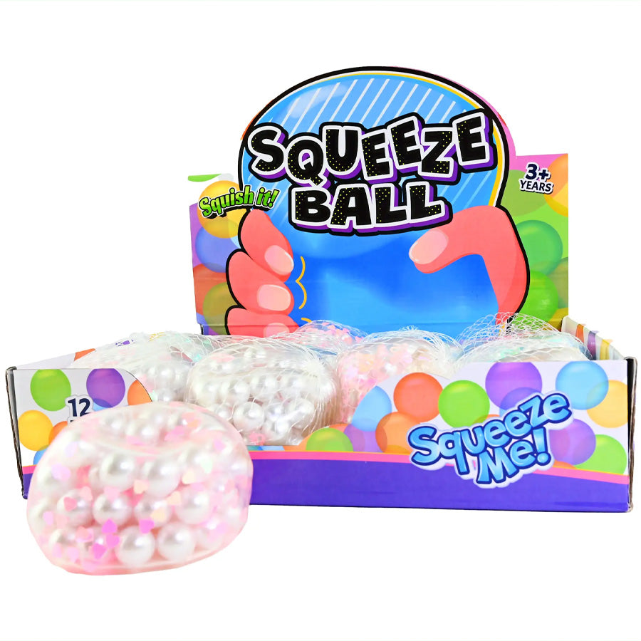 Quetschball mit Perlen, sortiert.