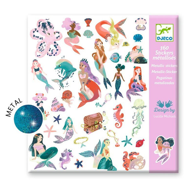 Sticker mit Meerjungfrau mit Metallic-Effekt