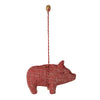 Stoffanhänger Schwein rot