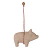 Stoffanhänger Schwein kariert rosa