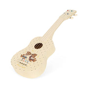 Glänzende Ukulele mit Teddybär