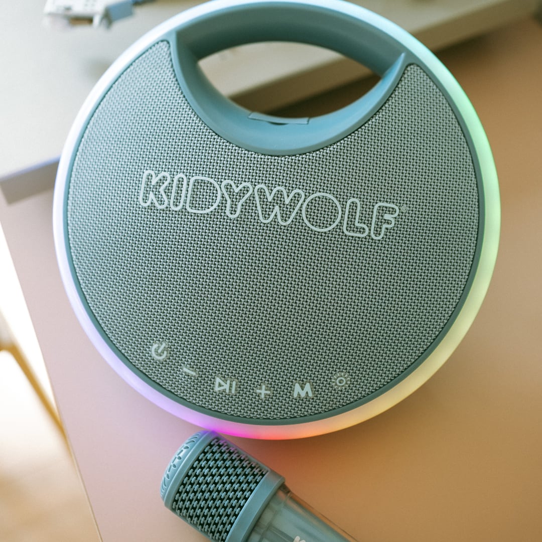 Karaoke Højtaler med 2 Mikrofoner i Blå fra Kidywolf