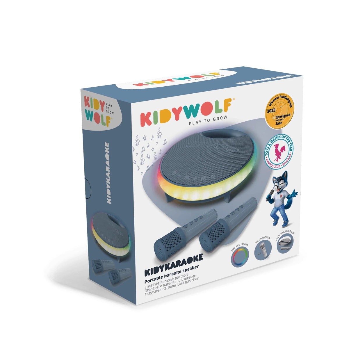 Karaoke Højtaler med 2 Mikrofoner i Blå fra Kidywolf
