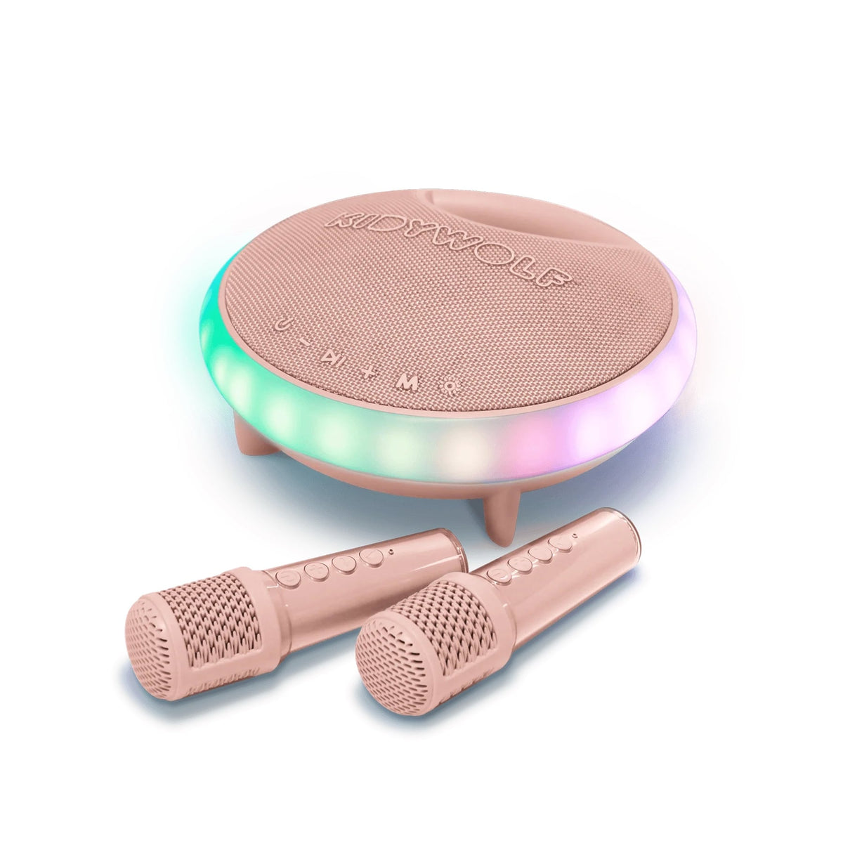 Karaoke Højtaler med 2 Mikrofoner i Pink fra Kidywolf