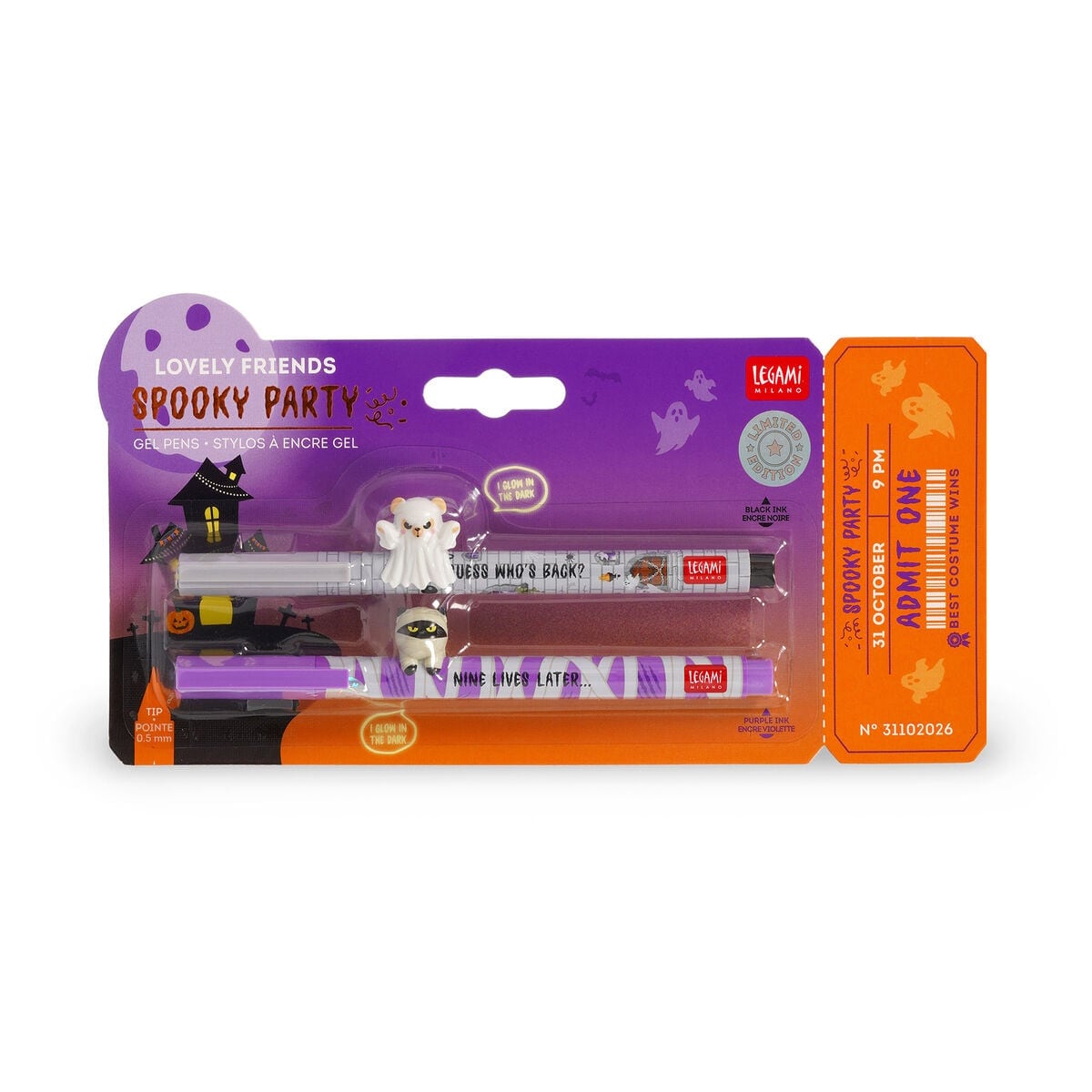 2-pak Gel Pen i Spooky Party fra Legami