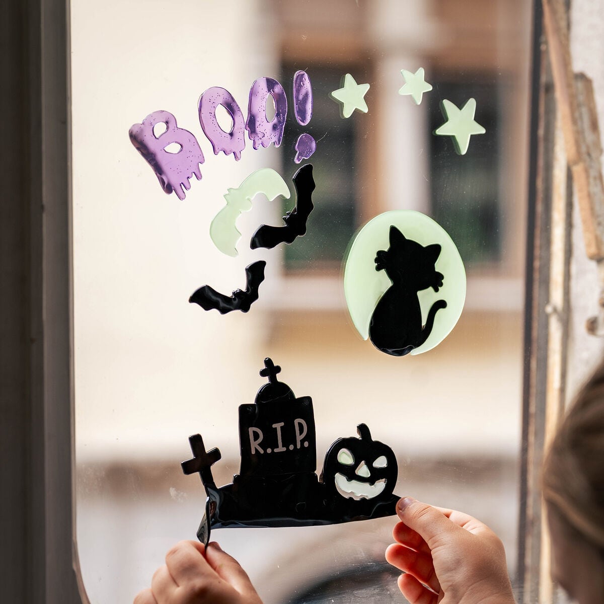 Selvlysende Halloween Gel Stickers fra Legami